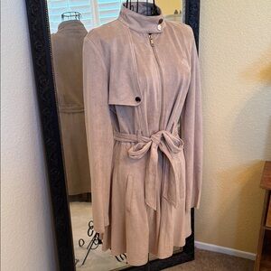 Privy Tan Belted Women's Suede Dress/Coat